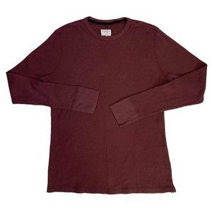 Rag & Bone Bergundy Waffle Knit Cotton Crew Neck Pullover Size M EUC